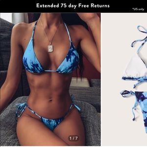 NWT Shein triangle tie dye bikini